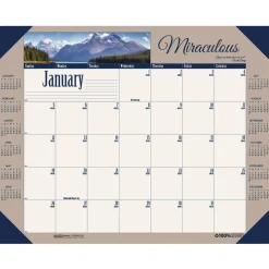 House of Doolittle Earthscapes 22 in. x 17 in. 12-Month (Jan-Dec) 2026 Recycled Monthly Desk Pad Calendar - Motivational Photos