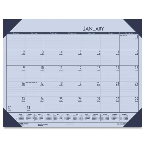 House of Doolittle EcoTones 22 in. x 17 in. 12-Month (Jan to Dec) 2026 Recycled Monthly Desk Pad Calendar - Sunset Orchid/Cordovan