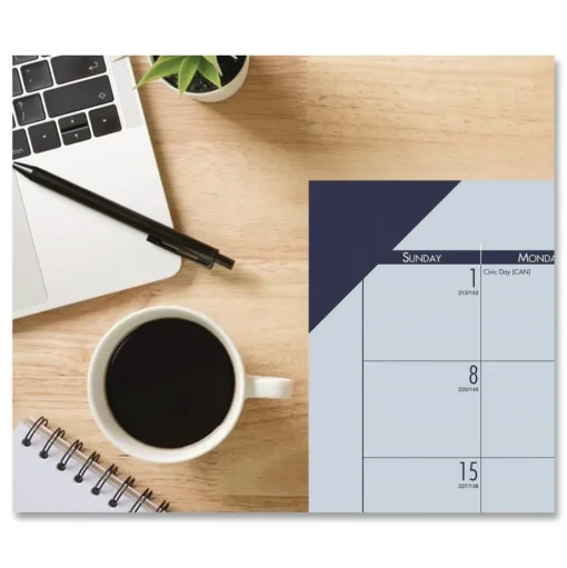 House of Doolittle EcoTones 22 in. x 17 in. 12-Month (Jan to Dec) 2026 Recycled Monthly Desk Pad Calendar - Sunset Orchid/Cordovan