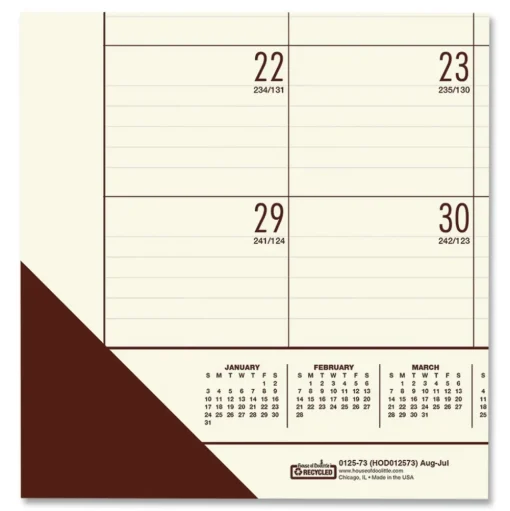 House of Doolittle EcoTones 22 in. x 17 in. 12-Month (Jan-Dec) 2026 Recycled Monthly Desk Pad Calendar - Cream/Brown