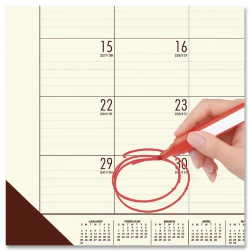 House of Doolittle EcoTones 22 in. x 17 in. 12-Month (Jan-Dec) 2026 Recycled Monthly Desk Pad Calendar - Cream/Brown