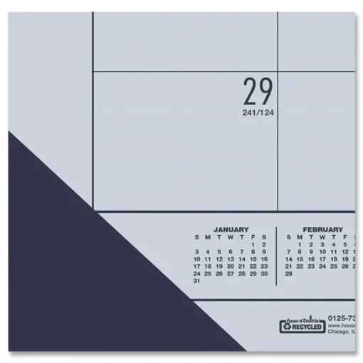 House of Doolittle EcoTones 22 in. x 17 in. 12-Month (Jan-Dec) 2026 Recycled Monthly Desk Pad Calendar - Ocean Blue/Black
