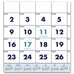 House of Doolittle 14-Month: Dec 2025 to Jan 2027 8 in. x 17 in. Vertical Orientation Recycled Three-Month Format Wall Calendar - White Sheets