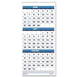 House of Doolittle 14-Month: June 2025 to July 2026 8 in. x 17 in. Academic Year Recycled Three-Month Format Wall Calendar - White Sheets
