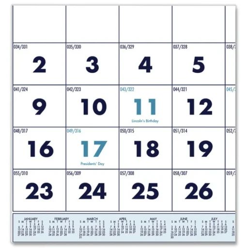 House of Doolittle 14-Month: June 2025 to July 2026 8 in. x 17 in. Academic Year Recycled Three-Month Format Wall Calendar - White Sheets