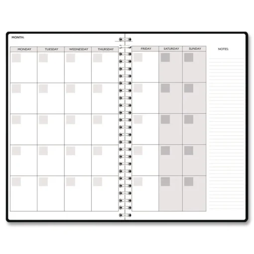 House of Doolittle Recycled Non-Dated Monthly/Weekly Abstract Faces Planner - Black/White Cover