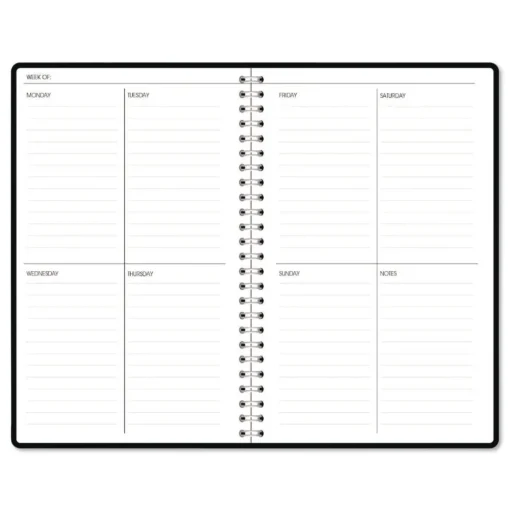 House of Doolittle Recycled Non-Dated Monthly/Weekly Black and White Floral Planner - Black/White Cover
