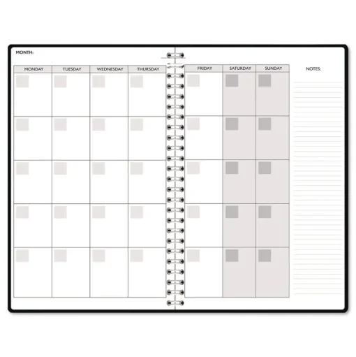 House of Doolittle Recycled Non-Dated Monthly/Weekly Black and White Floral Planner - Black/White Cover