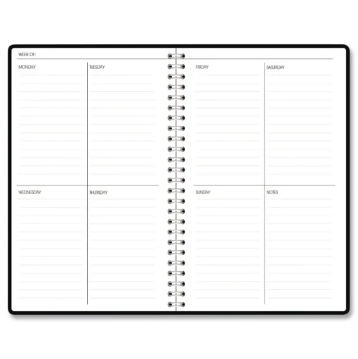 House of Doolittle Recycled Non-Dated Monthly/Weekly Flower Tiles Planner - Tan/Black/White Cover