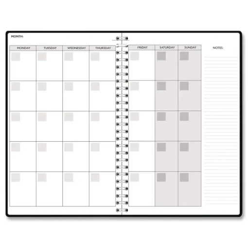House of Doolittle Recycled Non-Dated Monthly/Weekly Flower Tiles Planner - Tan/Black/White Cover