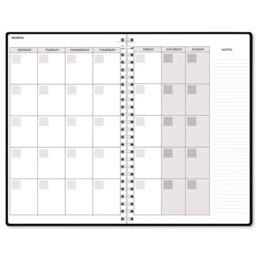 House of Doolittle Recycled Non-Dated Monthly/Weekly Cherry Blossoms Planner - Black/White Cover