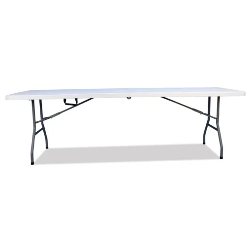 Iceberg 94.5 in. x 29.9 in. x 30 in. Bifold Rectangular Resin Folding Table - White Granite Top/Gray Base/Legs (2/Pack)
