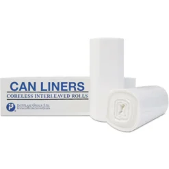 Inteplast Group 60 gal. 0.8 mil 38 in. x 58 in. Low-Density Commercial Can Liners - White (100/Carton)