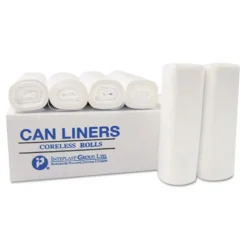 Inteplast Group 60 gal. 0.8 mil 38 in. x 58 in. Low-Density Commercial Can Liners - White (100/Carton)