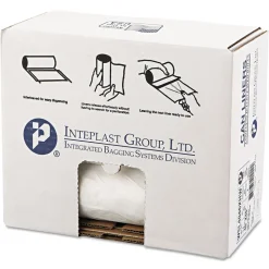 Inteplast Group 45 gal. 0.8 mil 40 in. x 46 in. Low-Density Commercial Can Liners - White (25 Bags/Roll, 4 Rolls/Carton)