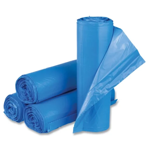 Inteplast Group 60 Gallon 18 mic 40 in. x 48 in. High-Density Commercial Can Liners - Blue (200/Carton)