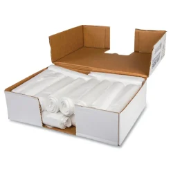 Inteplast Group 10 Gallon 0.35 mil 24 in. x 24 in. Coreless Perforated Roll Low-Density Commercial Can Liners - Clear (50 Bags/Roll, 20 Rolls/Carton)