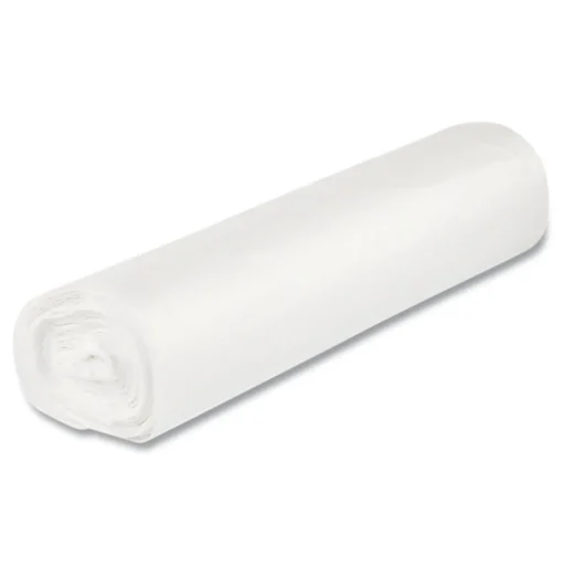 Inteplast Group 10 Gallon 0.35 mil 24 in. x 24 in. Coreless Perforated Roll Low-Density Commercial Can Liners - Clear (50 Bags/Roll, 20 Rolls/Carton)