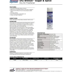 ITW Dymon Dry Breeze 10 oz. Aerosol Air Freshener Spray - Sugar and Spice (12/Carton)