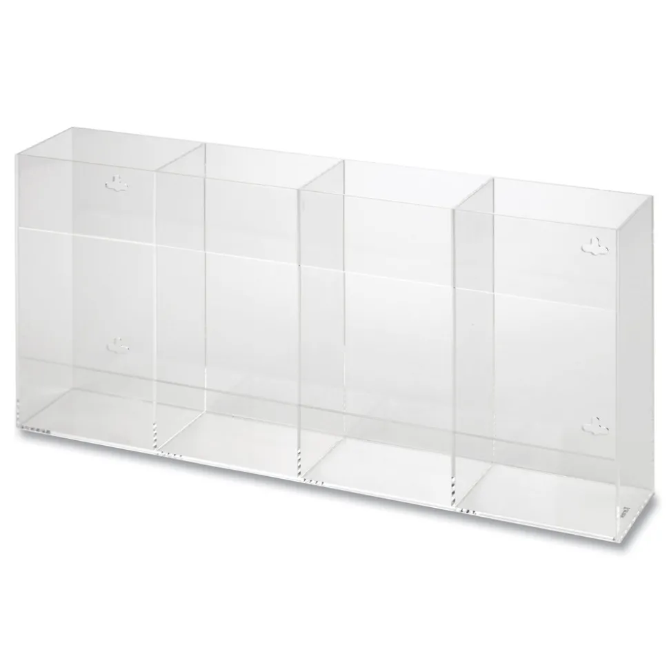 Kantek 10.5 in. x 4 in. x 21.25 in. Quad Glove Dispenser - Clear