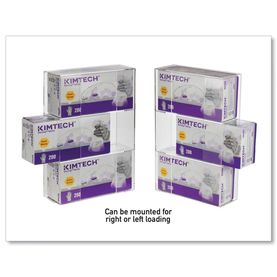 Kantek 10 in. x 4 in. x 16 in. Triple Glove Dispenser - Clear