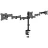 Kantek Articulating Triple Monitor 360-Degree Rotation 45-Degree Tilt 180-Degree Pan 18 lbs. Capacity Arms for 13 in. to 27 in. Monitors - Black