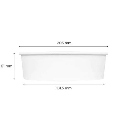 Karat 7.99 in. x 2.4 in. 48 oz. Paper Food Bucket - White (270/Carton)