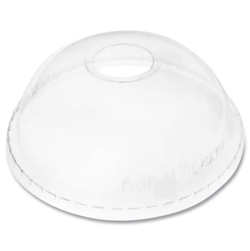 Karat 32 oz. Cold Cup Dome PET Plastic Lids - Clear (500/Carton)