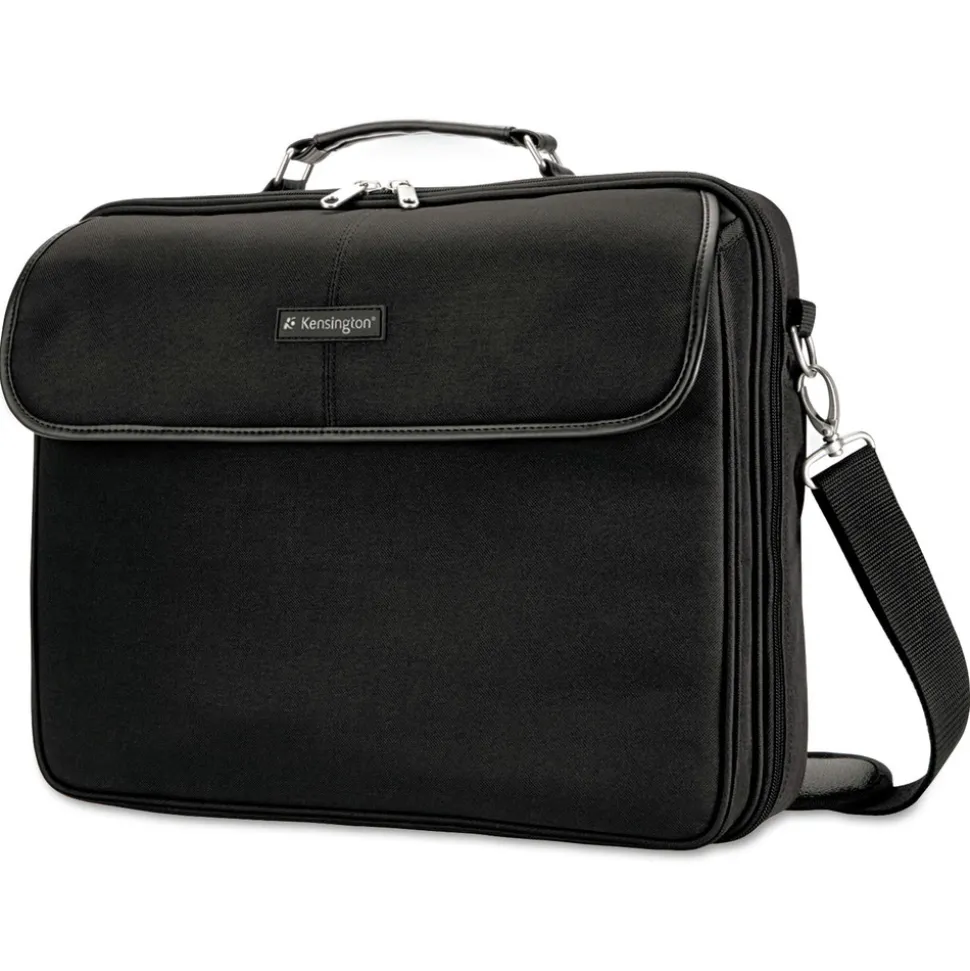 Kensington 15.75 x 3 x 13.5 Simply Portable 30 Polyester Laptop Case, Fits Devices Up to 15.6 in. - Black