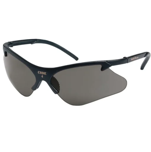 Kimberly-Clark 19836 Code 4 Safety Glasses - Black Frame, Smoke Lens (12/Box)