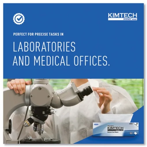 Kimtech Kimwipes 14.7 in. x 16.6 in. 2-Ply Delicate Task Wipers - Unscented, White (1350/Carton)