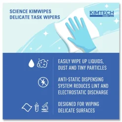 Kimtech Kimwipes 11.8 in. x 11.8 in. Delicate Task Wipers - Unscented, White (2940/Carton)