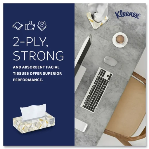 Kleenex 21606 2-Ply Pop-Up Box White Facial Tissue for Business - White (48/Carton)