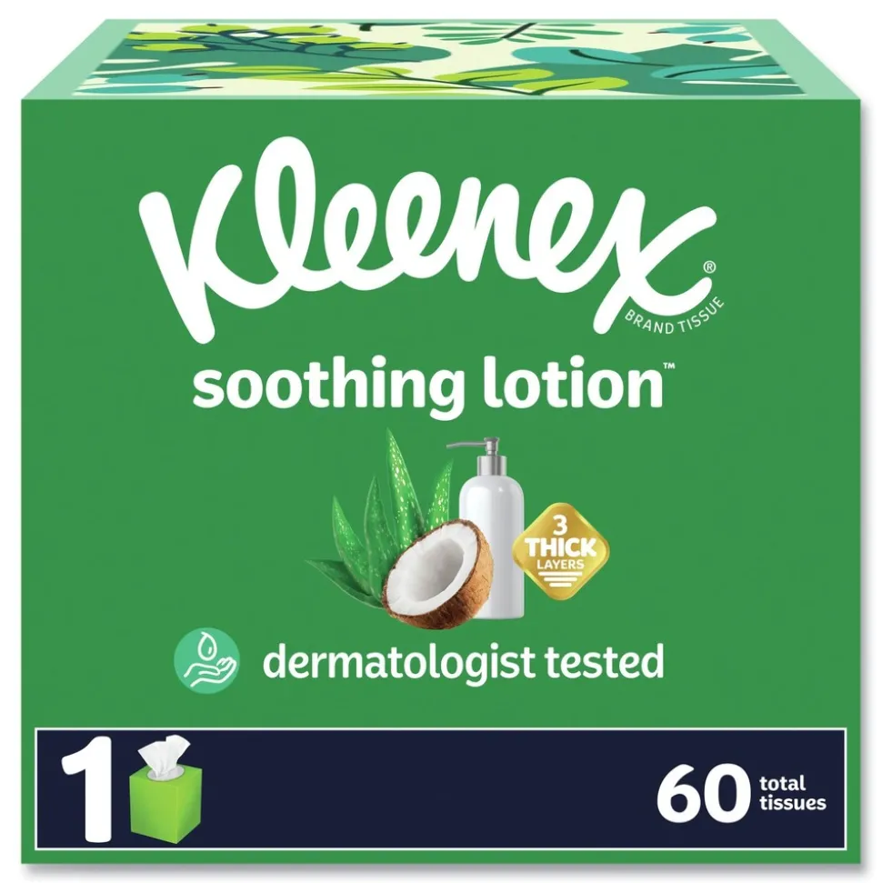 Kleenex 54271 Soothing Lotion 3-Ply Facial Tissue - White (1620/Carton)