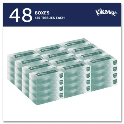 Kleenex Naturals 2-Ply Flat Box 8.3 in. x 7.8 in. Facial Tissues - White (48 Boxes/Carton, 125 Sheets/Box)