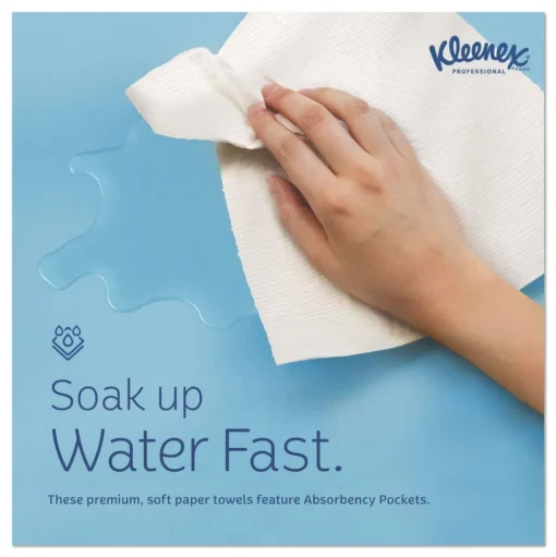 Kleenex 1-Ply 7.5 in. x 700 ft. Hard Roll Paper Towels with Premium Absorbency Pockets - White with Gray Core (6/Carton)