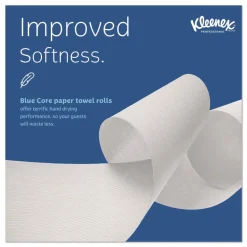Kleenex 1-Ply 7.5 in. x 700 ft. Hard Roll Paper Towels with Premium Absorbency Pockets - White with Blue Core (6/Carton)