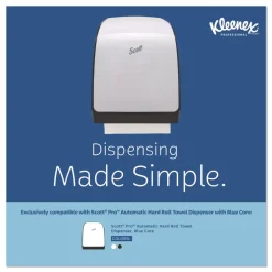 Kleenex 1-Ply 7.5 in. x 700 ft. Hard Roll Paper Towels with Premium Absorbency Pockets - White with Blue Core (6/Carton)