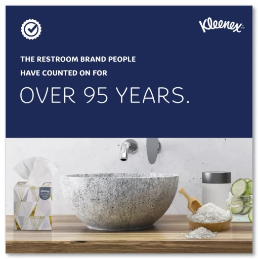 Kleenex 2-Ply Flat Box Naturals Facial Tissue for Business - White (125 Sheet/Box)