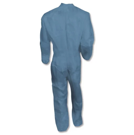 KleenGuard A65 Zipper Front Flame Resistant Coveralls with Hood/Elastic Wrists and Ankles - 3X-Large/Blue (21/Carton)