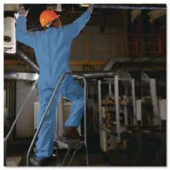KleenGuard A65 Zipper Front Flame Resistant Coveralls with Hood/Elastic Wrists and Ankles - 3X-Large/Blue (21/Carton)