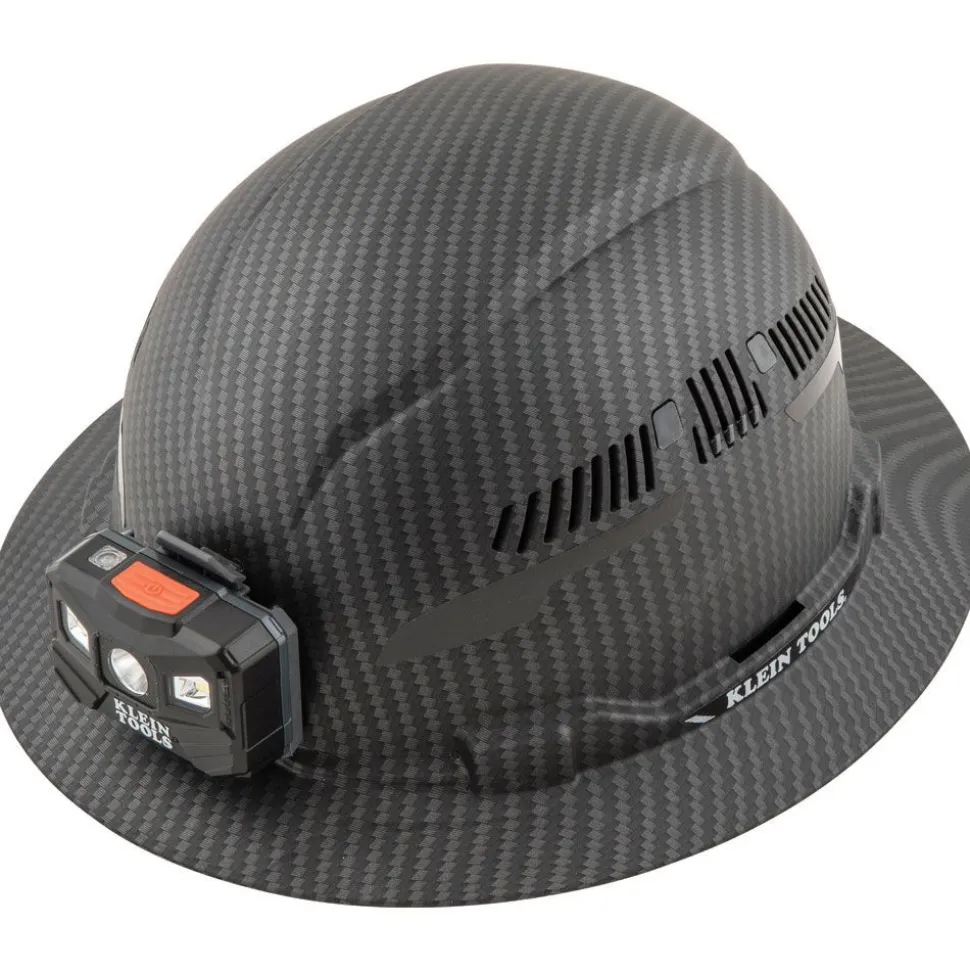 Klein Tools 60347 Class C Vented Full Brim Hard Hat with Rechargeable Lamp - KARBN Pattern