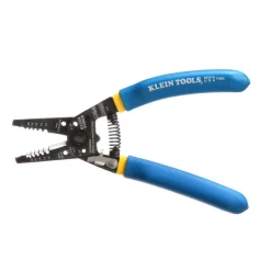 Klein Tools 7.4 in. Solid and Stranded Copper Wire Stripper and Cutter - Blue/Yellow