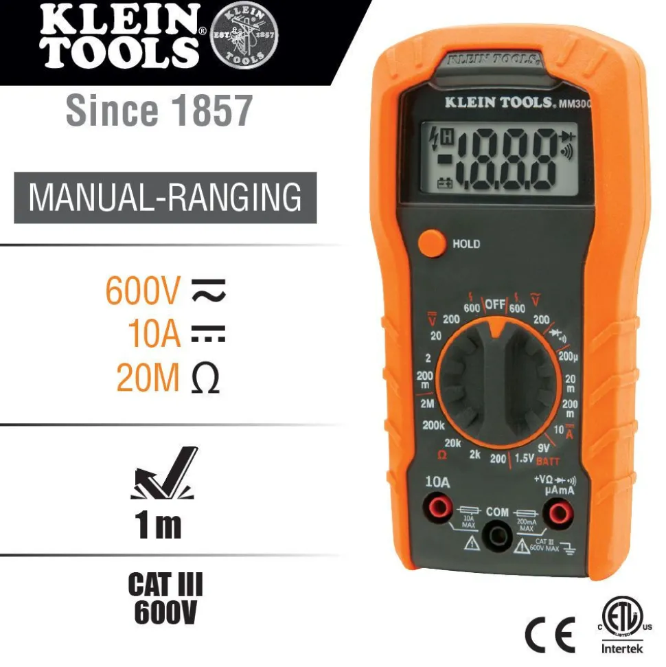 Klein Tools Digital Multimeter, Noncontact Voltage Tester and Electrical Outlet Test Kit
