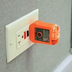 Klein Tools Dual Range Cordless Non-Contact Voltage Tester Kit and GFCI Receptacle with 2 Batteries