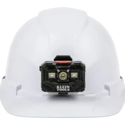 Klein Tools Non-Vented Cap Style Hard Hat with Rechargeable Headlamp - White