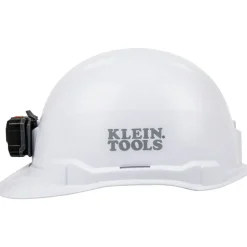 Klein Tools Non-Vented Cap Style Hard Hat with Rechargeable Headlamp - White
