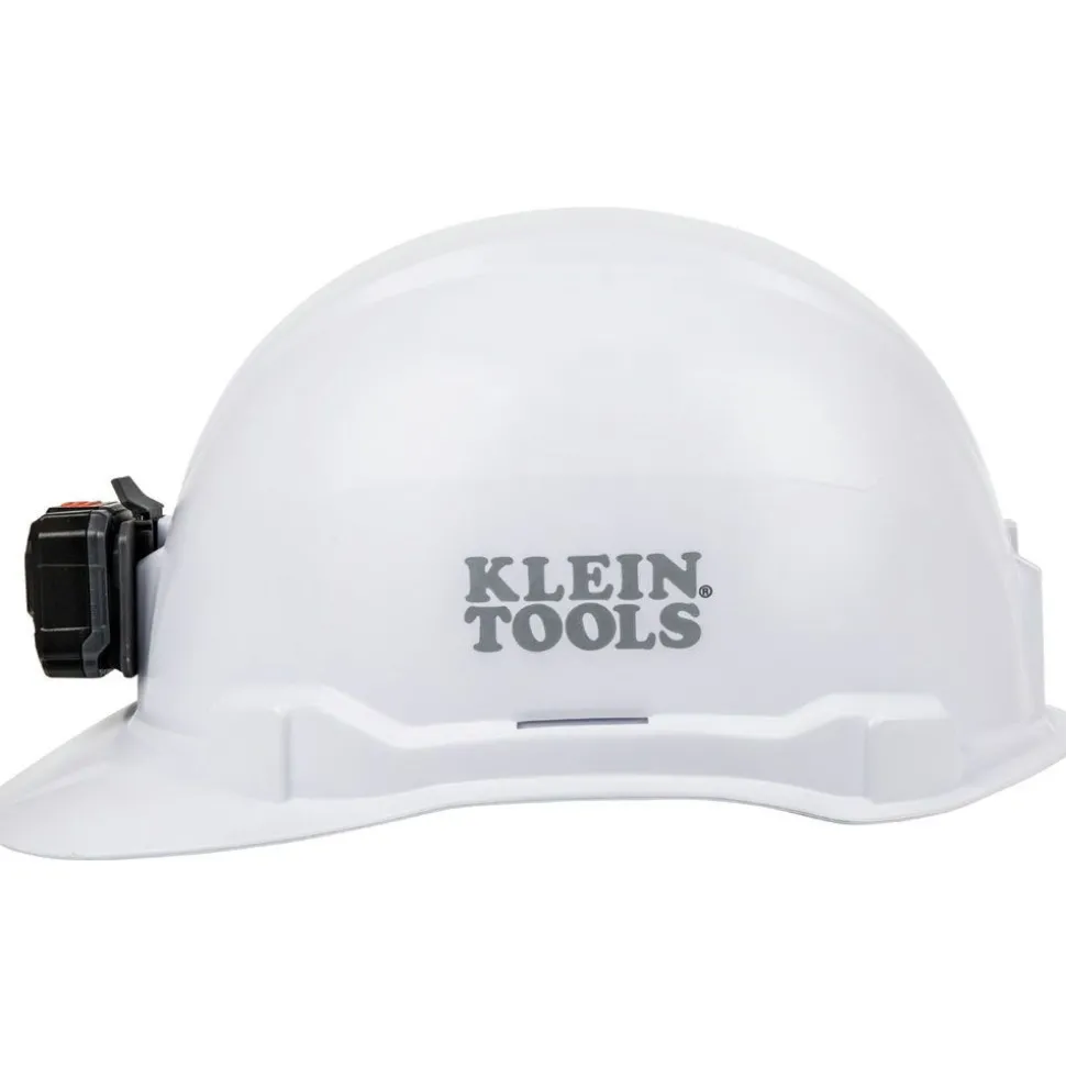 Klein Tools Non-Vented Cap Style Hard Hat with Rechargeable Headlamp - White