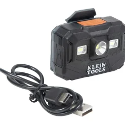 Klein Tools Non-Vented Cap Style Hard Hat with Rechargeable Headlamp - White