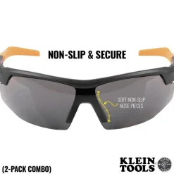 Klein Tools 2-Piece Standard Semi Frame Safety Glasses Combo Pack - Clear/Gray Lens